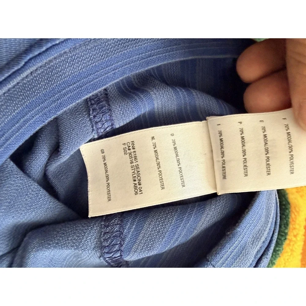 The North Face Men's Blue Striped Pocket T-Shirt Size Medium Modal Blend
